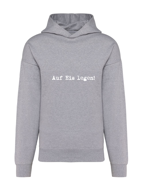 K4018 Hoodie oxford grey oversize unisex + Motiv