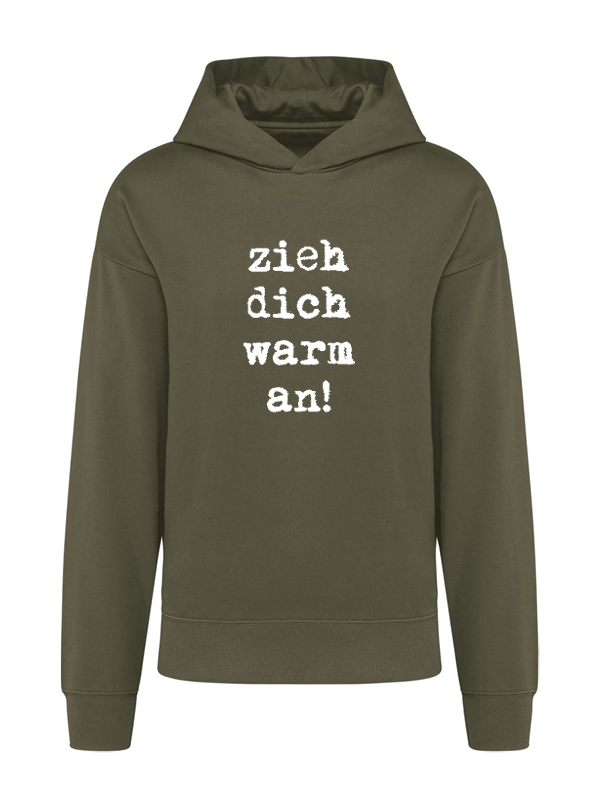 K4018 Hoodie khaki oversize unisex + Motiv (XS, 001)