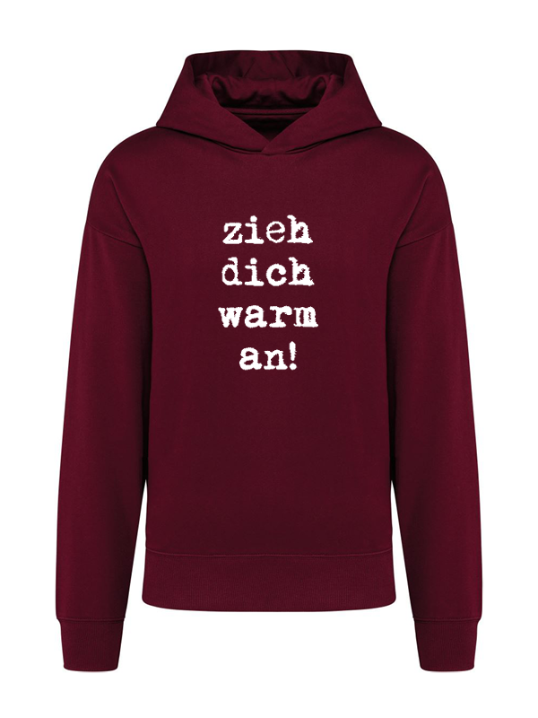 K4018 Hoodie wine oversize unisex + Motiv (XS, 001)